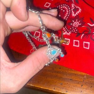 Silver and Turquoise Women's Necklace